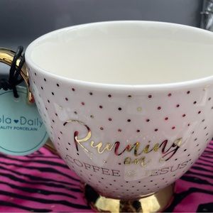 Mug: LARGE: “RUNNING ON COFFEE AND JESUS”